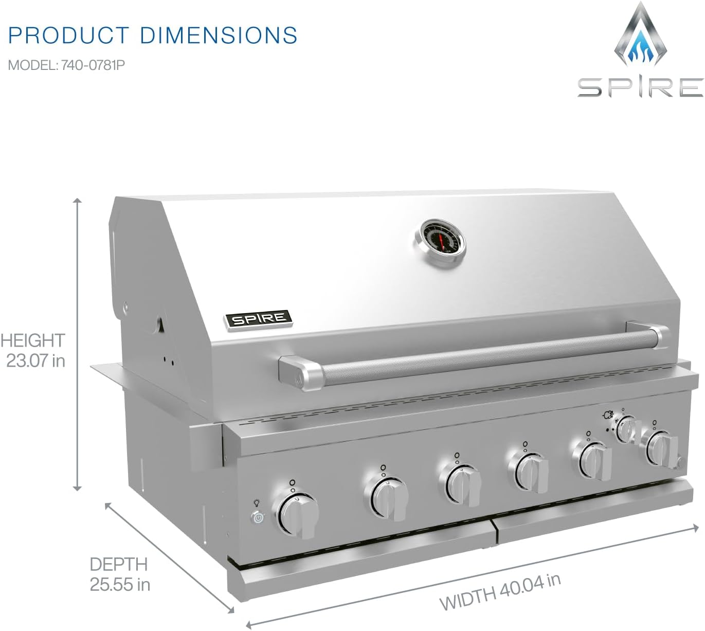 Spire Premium 6 Burner Built In Gas Grill Island Head